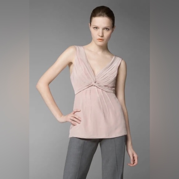 BCBGMaxAzria Silk Crepe De Chine Blouse Maroon Size XXS - Picture 3 of 4